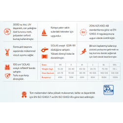 GDR 002 PLUS Fermuarlı Can Yeleği 100N