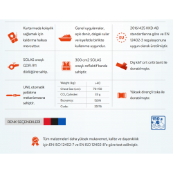 GDR 175 Otomatik Şişme Can Yeleği 150N Yetişkin